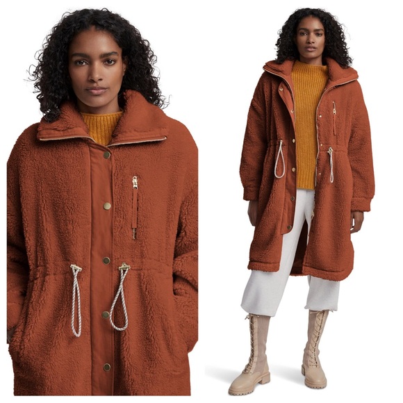 Varley Jackets & Blazers - Varley Jones Teddy Long Coat in Caramel Cafe